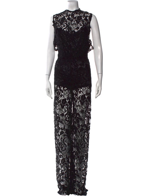 Ermanno Scervino Lace Pattern Crew Neck Jumpsuit