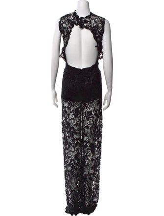 Ermanno Scervino Lace Pattern Crew Neck Jumpsuit