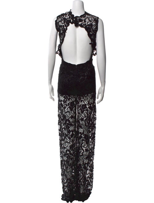 Ermanno Scervino Lace Pattern Crew Neck Jumpsuit