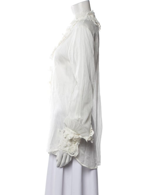 Ermanno Scervino V-Neck Long Sleeve Blouse