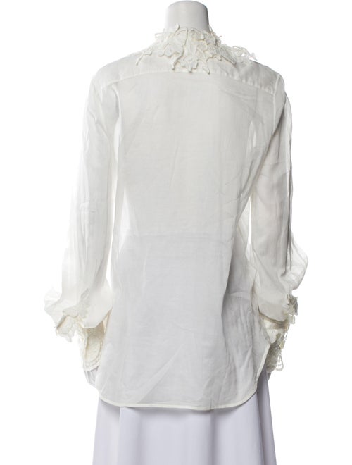 Ermanno Scervino V-Neck Long Sleeve Blouse