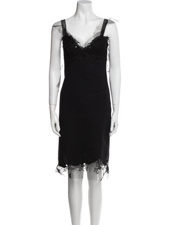 Ermanno Scervino V-Neck Midi Length Dress