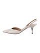 Ermanno Scervino Embossed Leather Slingback Pumps