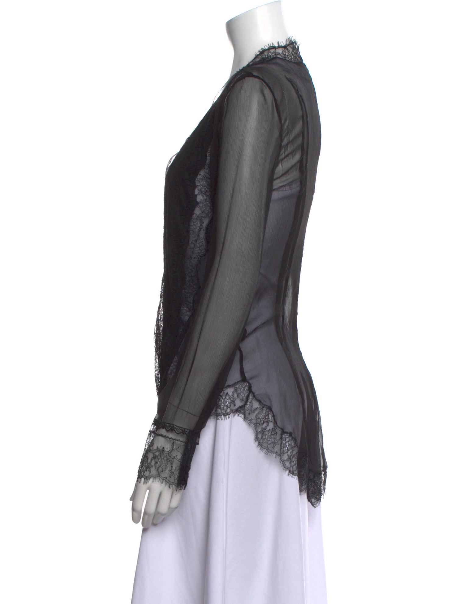 Ermanno Scervino Lace V-Neck Blouse