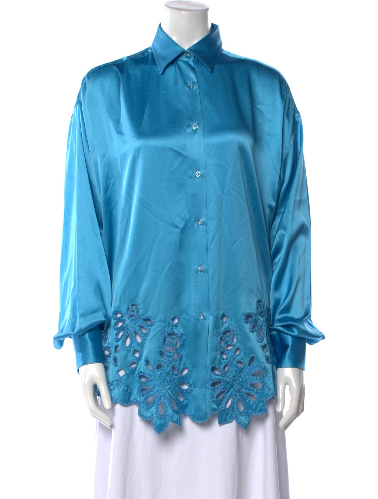 Ermanno Scervino Silk Long Sleeve Button-Up Top w/ Tags