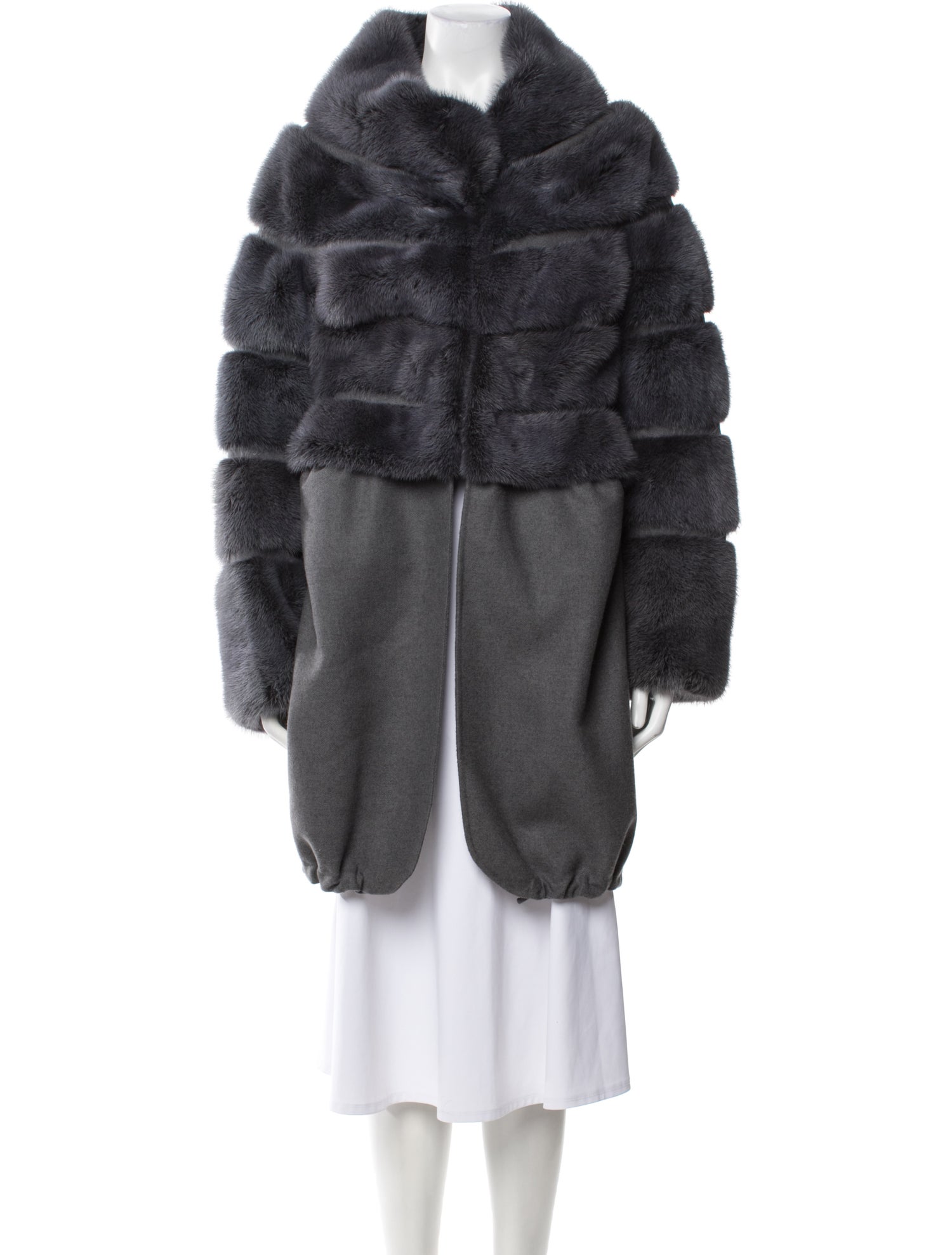 Ermanno Scervino Wool Faux Fur Coat