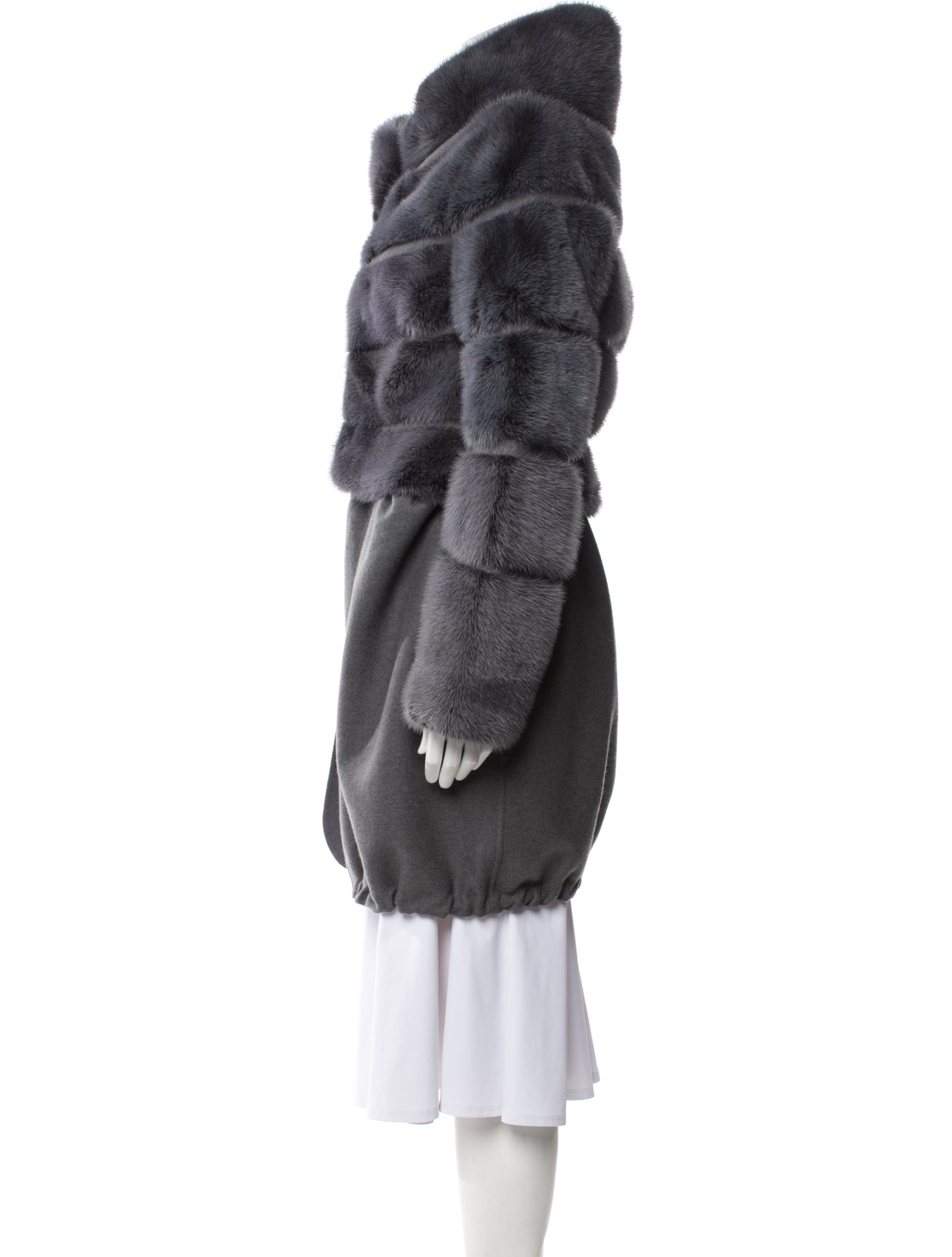 Ermanno Scervino Wool Faux Fur Coat