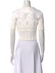 Ermanno Scervino Lace Pattern Mock Neck Crop Top