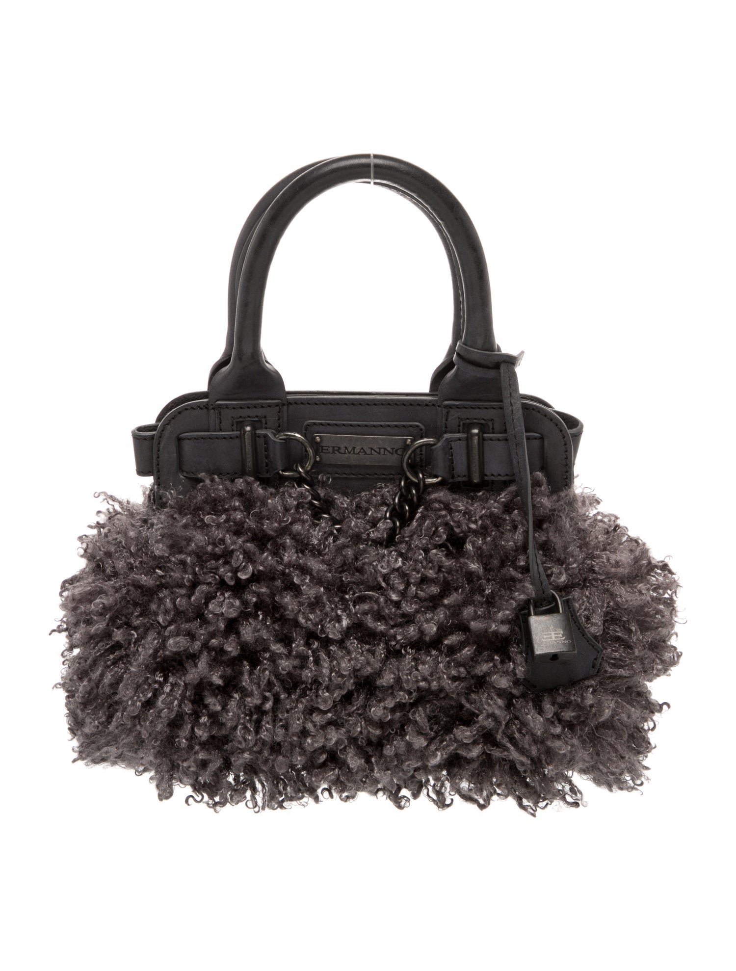 Ermanno Scervino Shearling Top Handle Bag