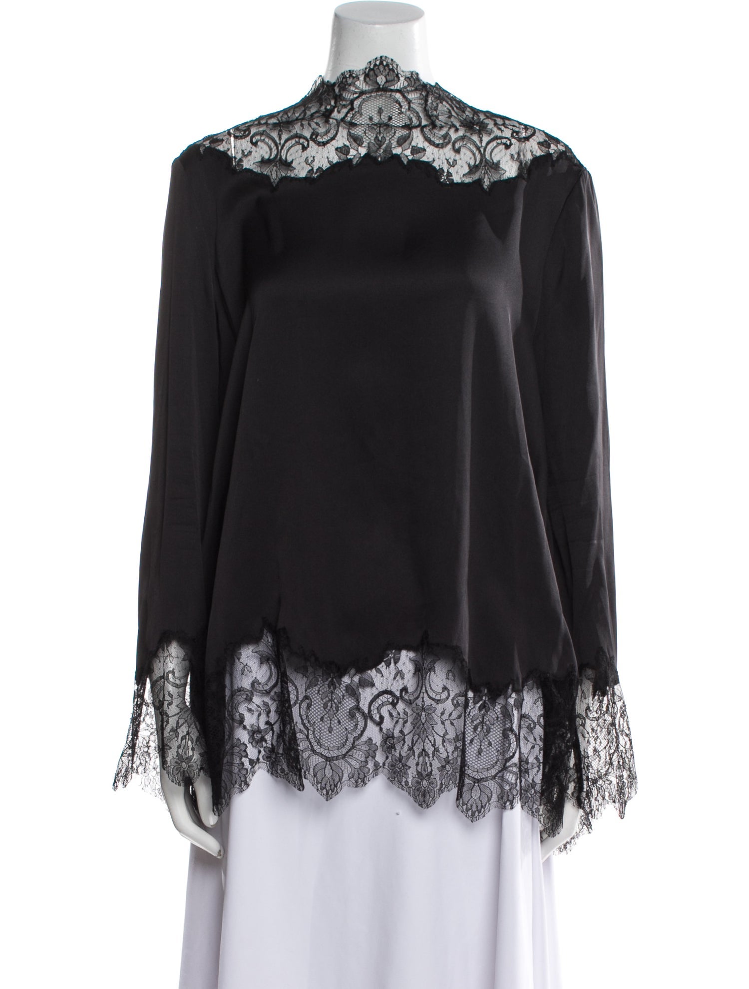 Ermanno Scervino Silk Mock Neck Blouse