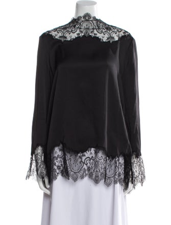 Ermanno Scervino Silk Mock Neck Blouse