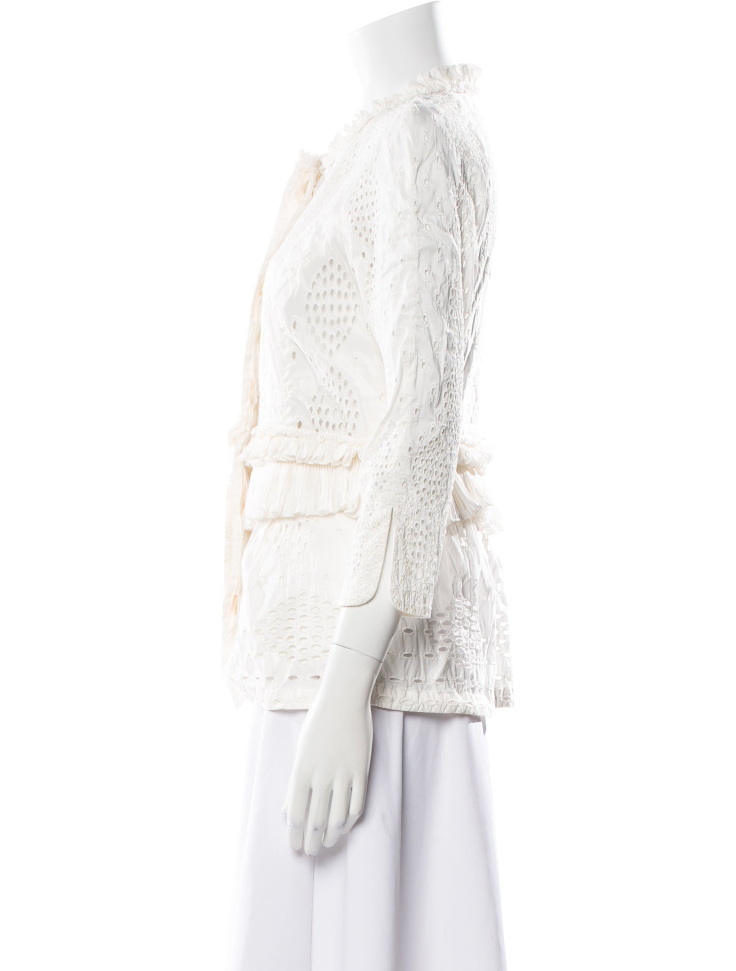 Ermanno Scervino Crew Neck Three-Quarter Sleeve Blouse