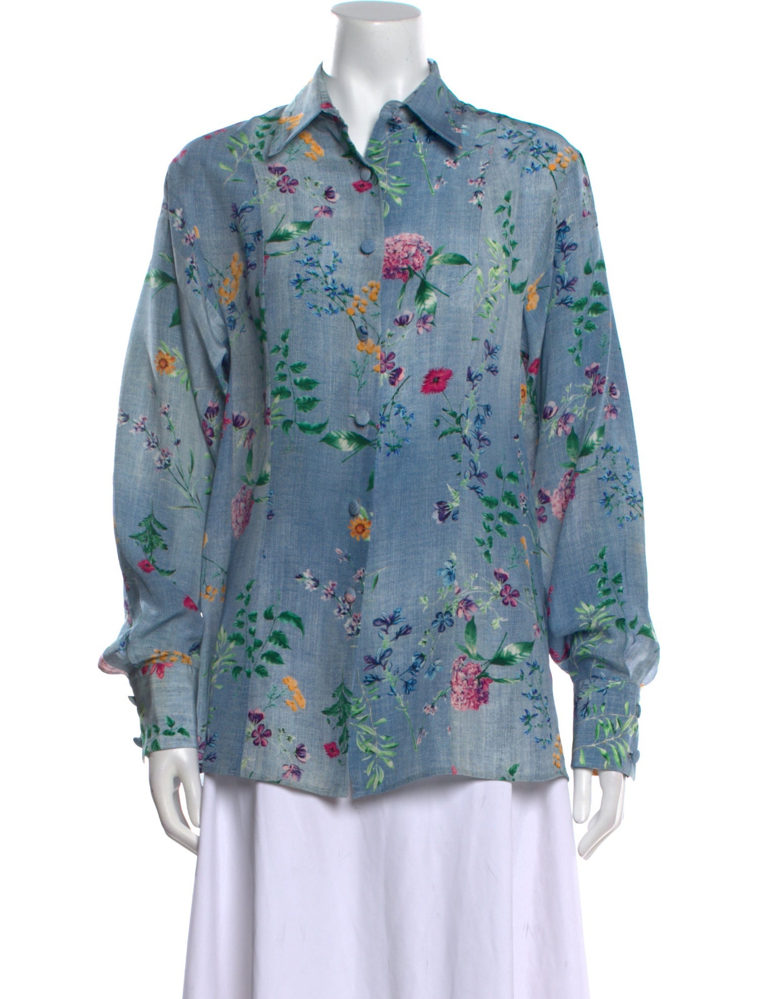 Ermanno Scervino Vintage Silk Button-Up Top