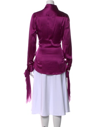 Ermanno Scervino Silk Long Sleeve Button-Up Top