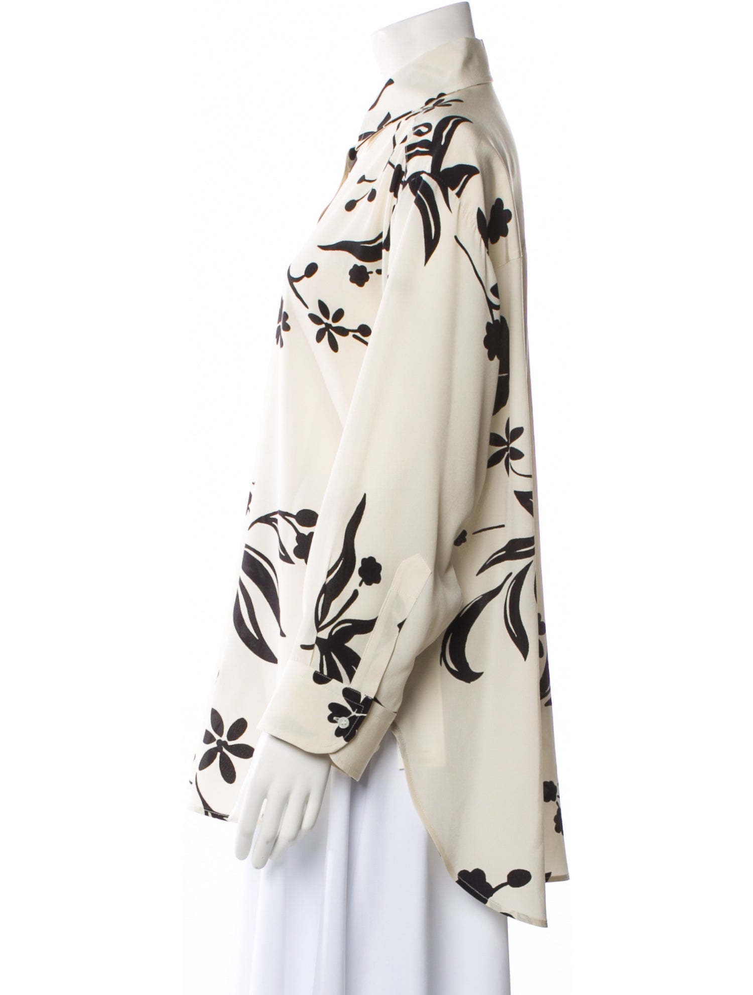 Ermanno Scervino Silk Floral Print Button-Up Top