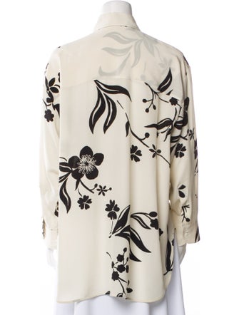 Ermanno Scervino Silk Floral Print Button-Up Top