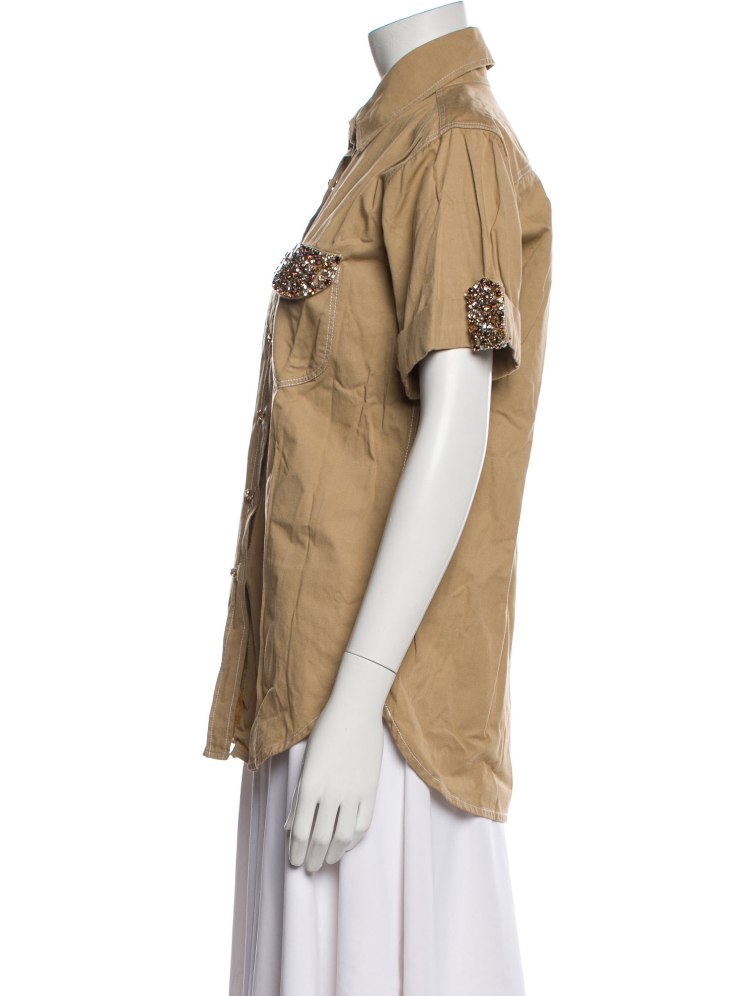 Ermanno Scervino Short Sleeve Button-Up Top