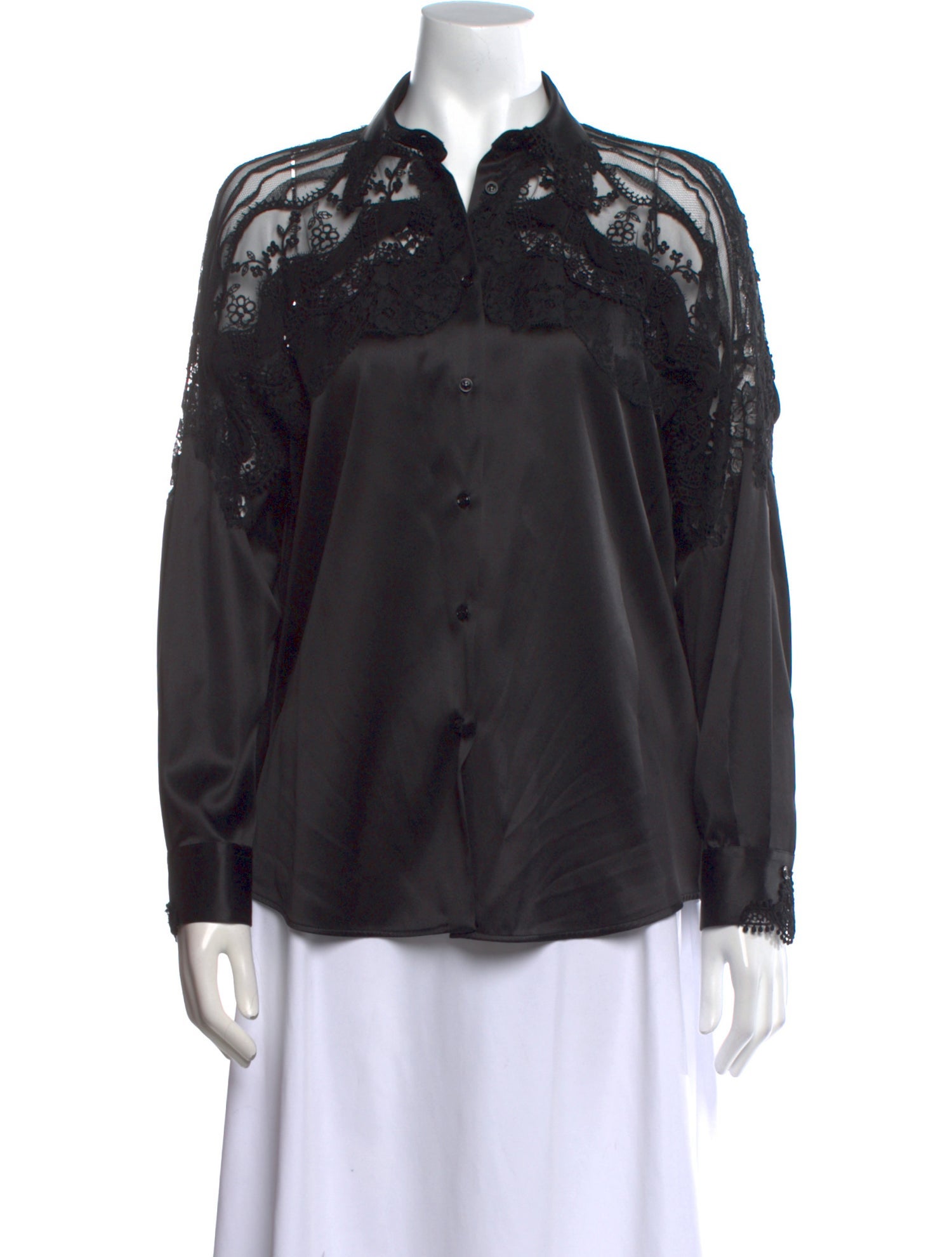 Ermanno Scervino Silk Long Sleeve Button-Up Top
