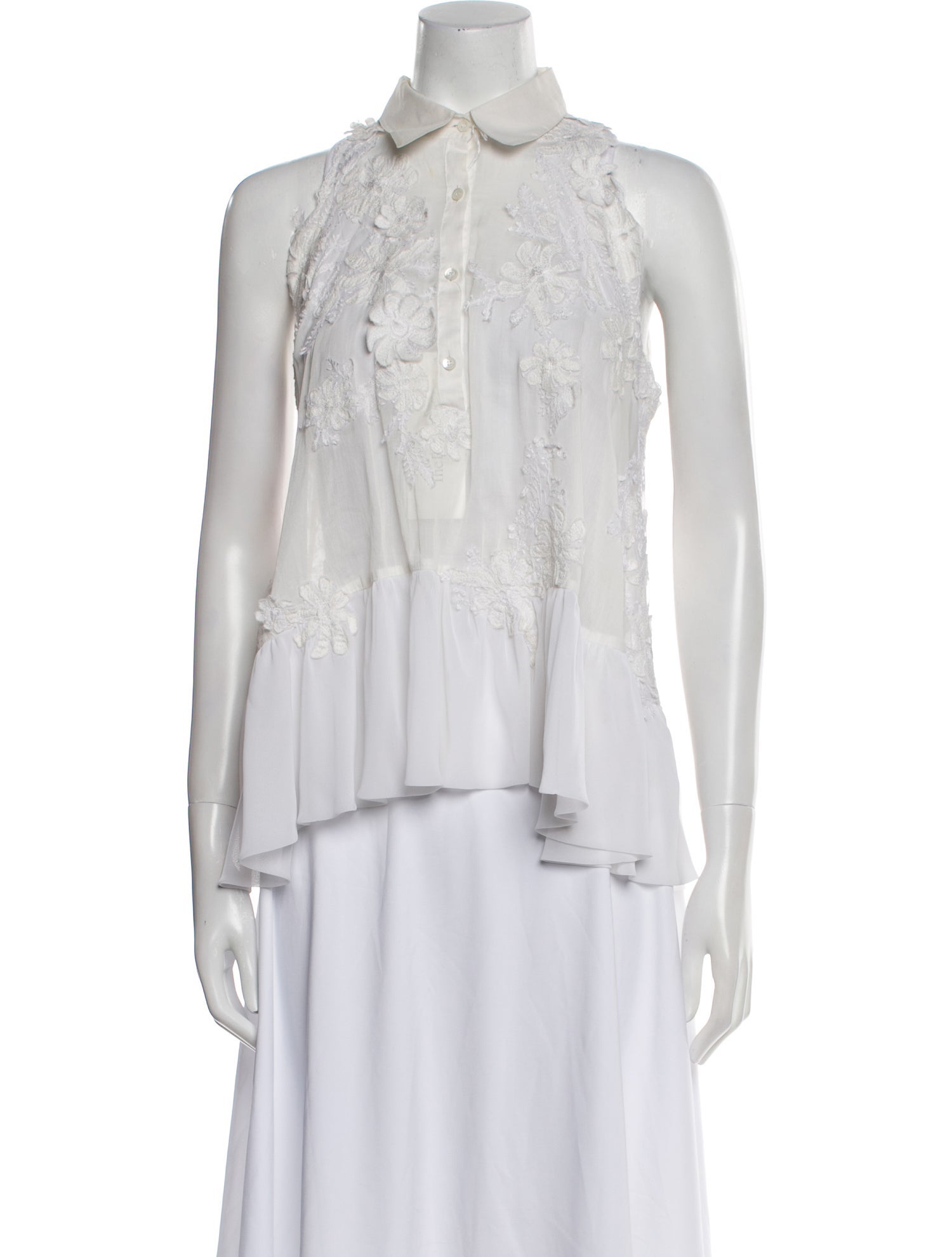 Ermanno Scervino Mock Neck Sleeveless Blouse