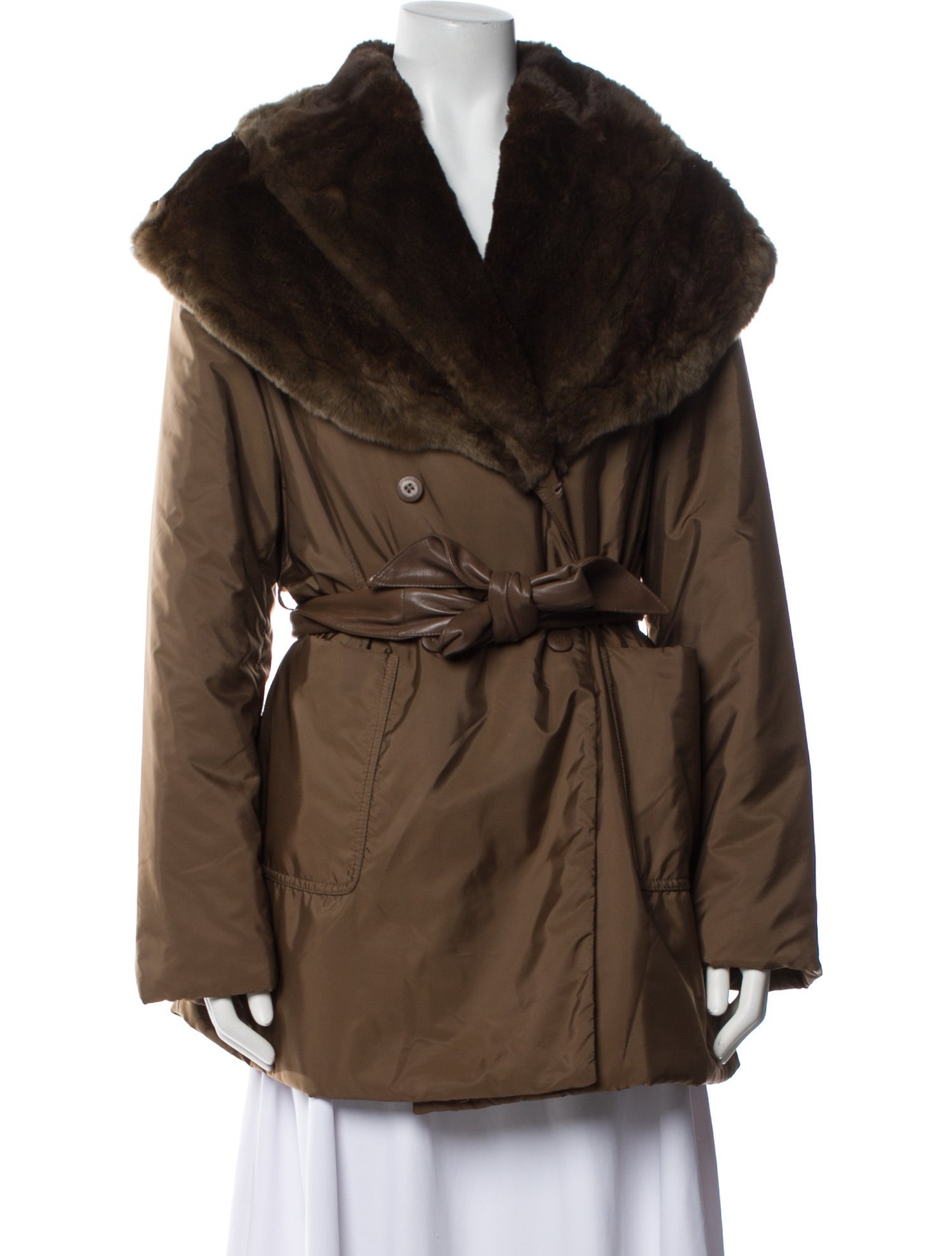 Ermanno Scervino Nylon Faux Fur Coat