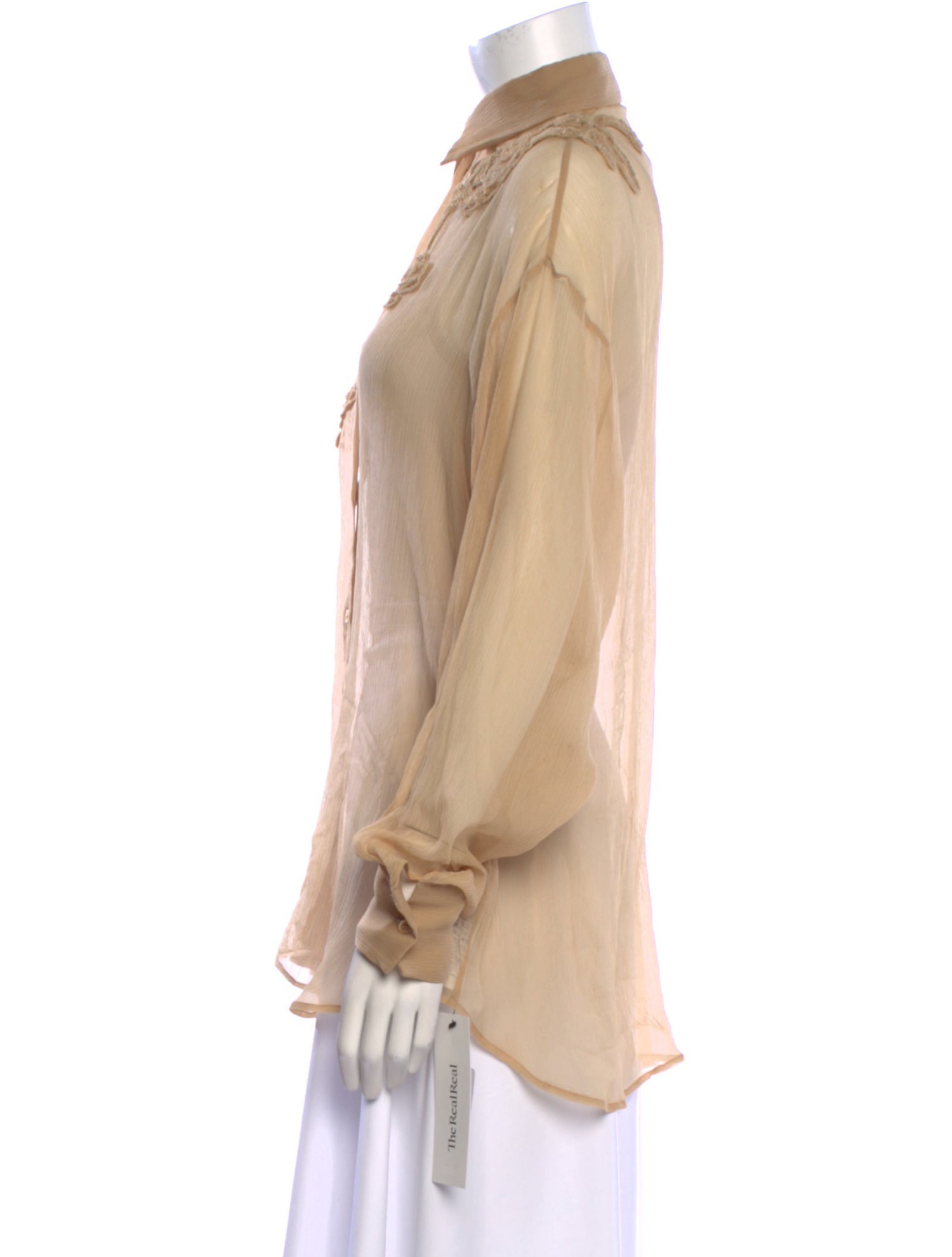 Ermanno Scervino Silk Long Sleeve Button-Up Top