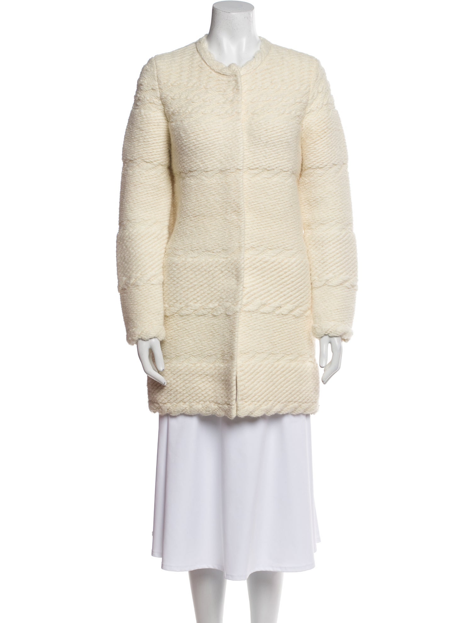 Ermanno Scervino Virgin Wool Faux Fur Coat