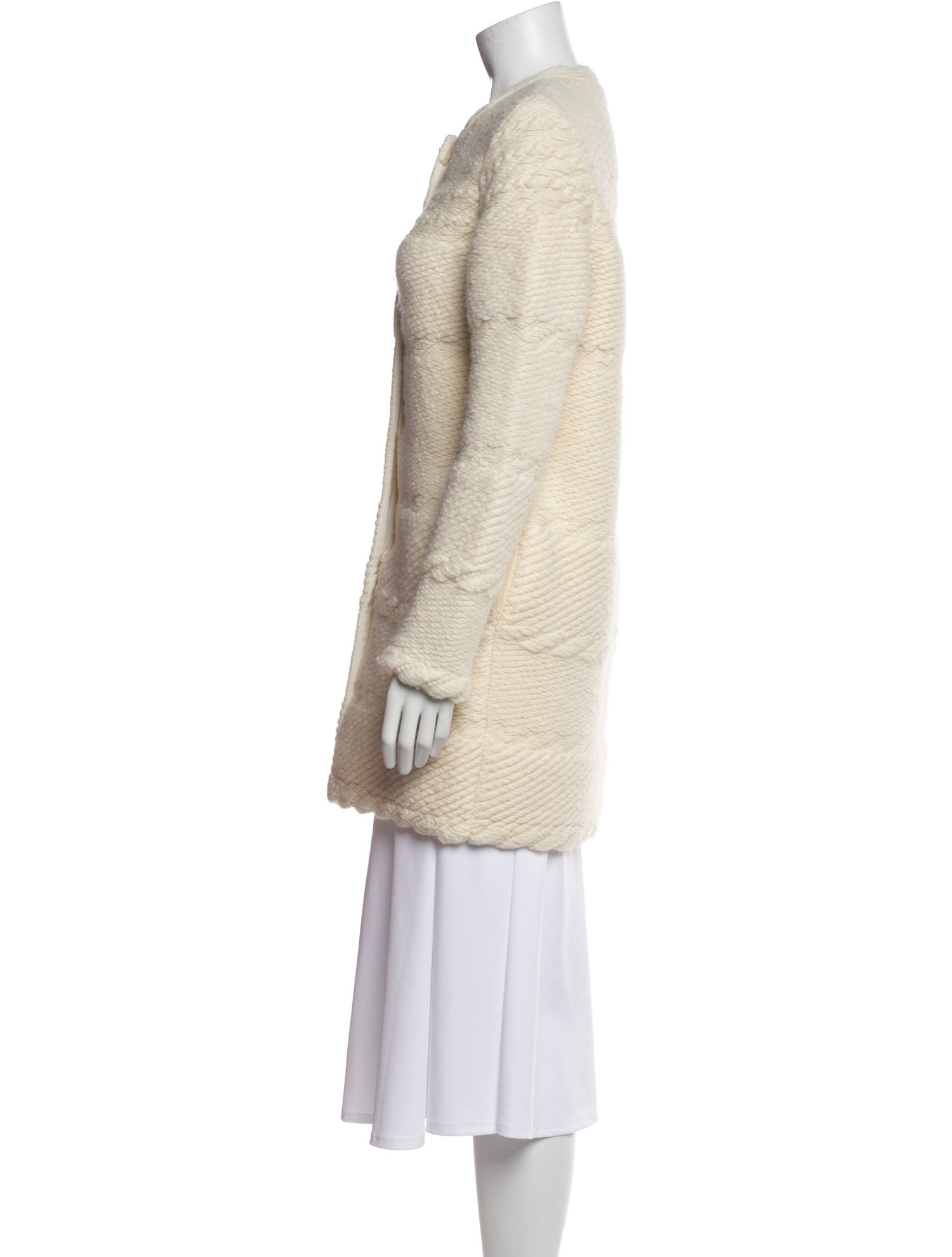 Ermanno Scervino Virgin Wool Faux Fur Coat