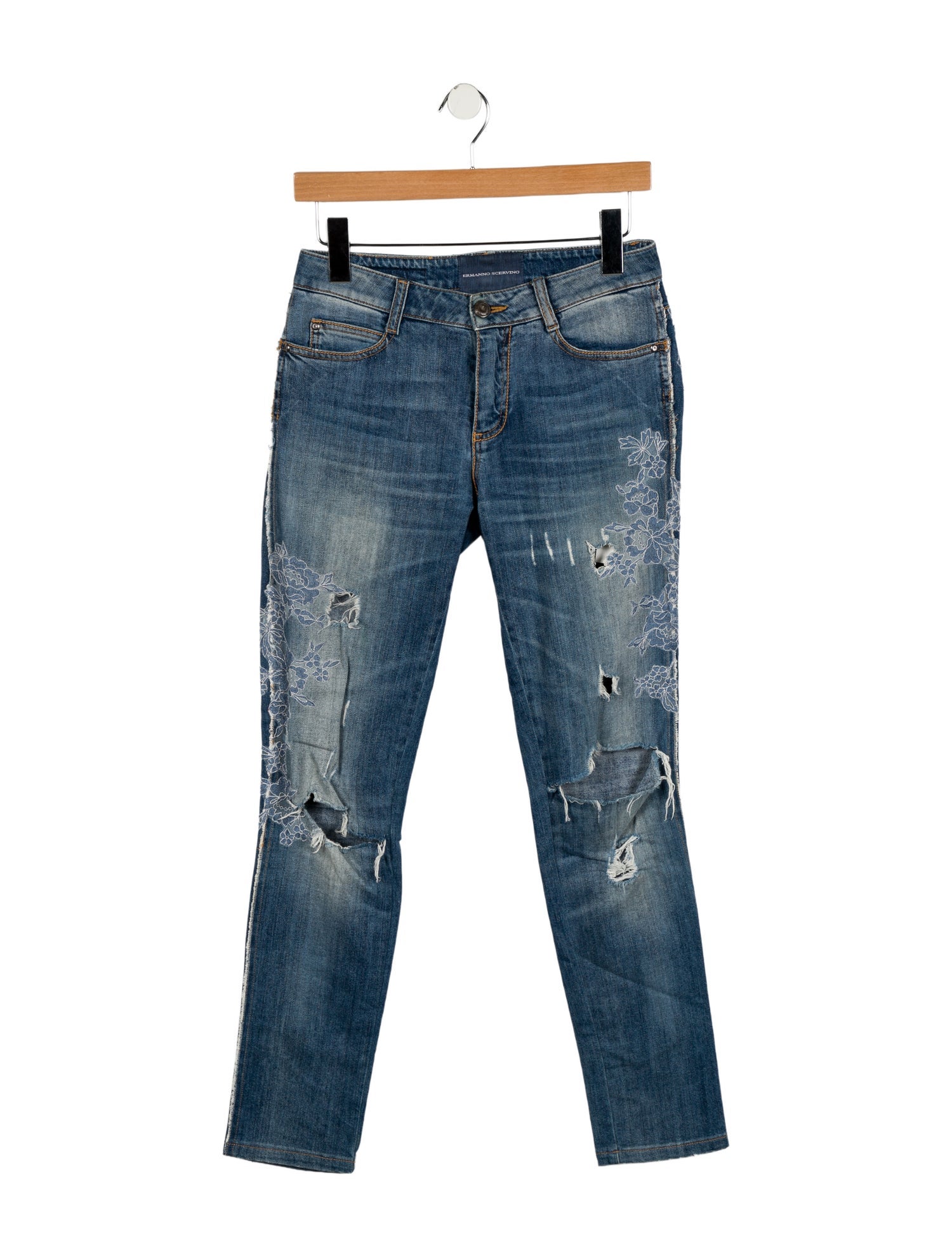 Ermanno Scervino Mid-Rise Straight Leg Jeans