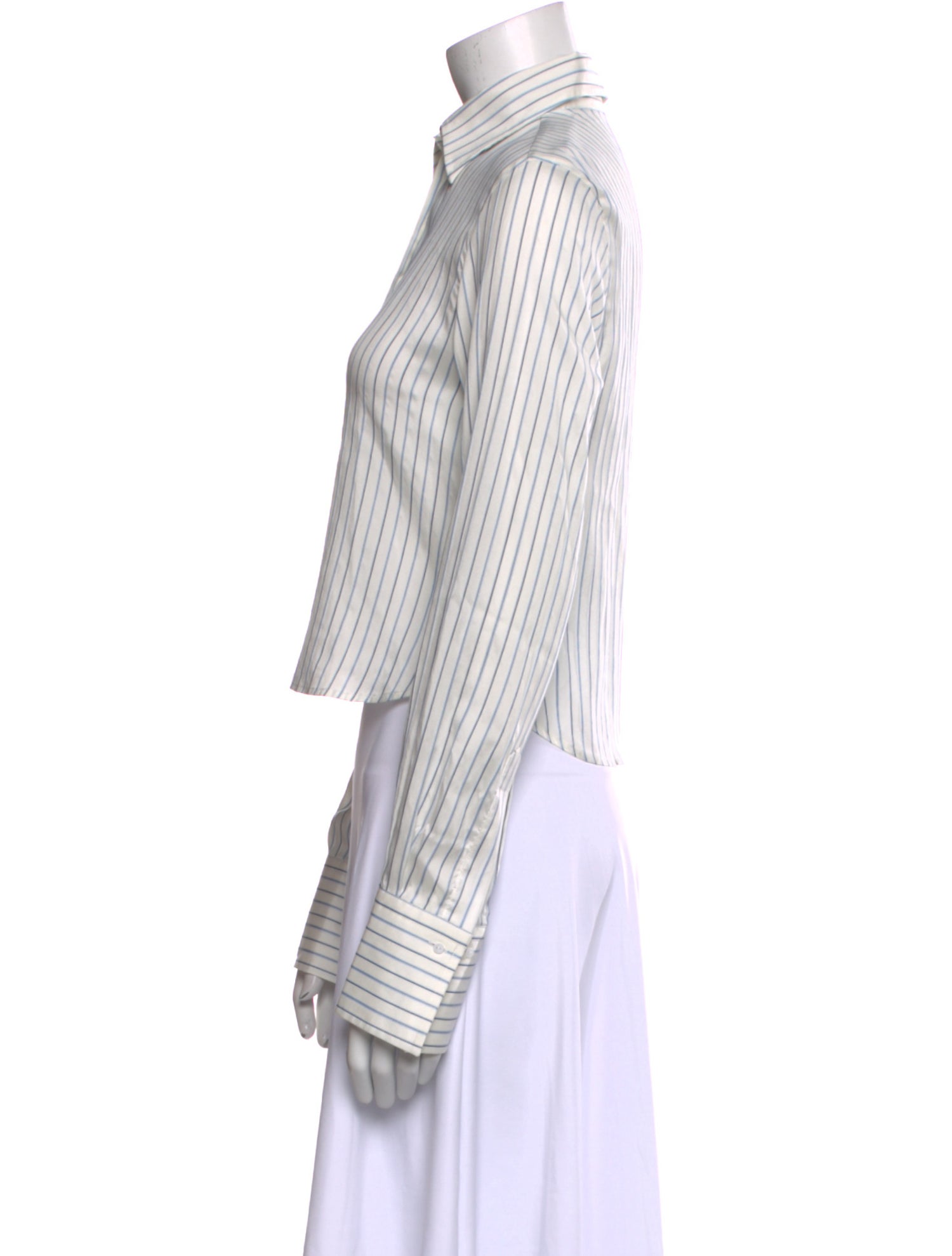 Ermanno Scervino Silk Striped Button-Up Top