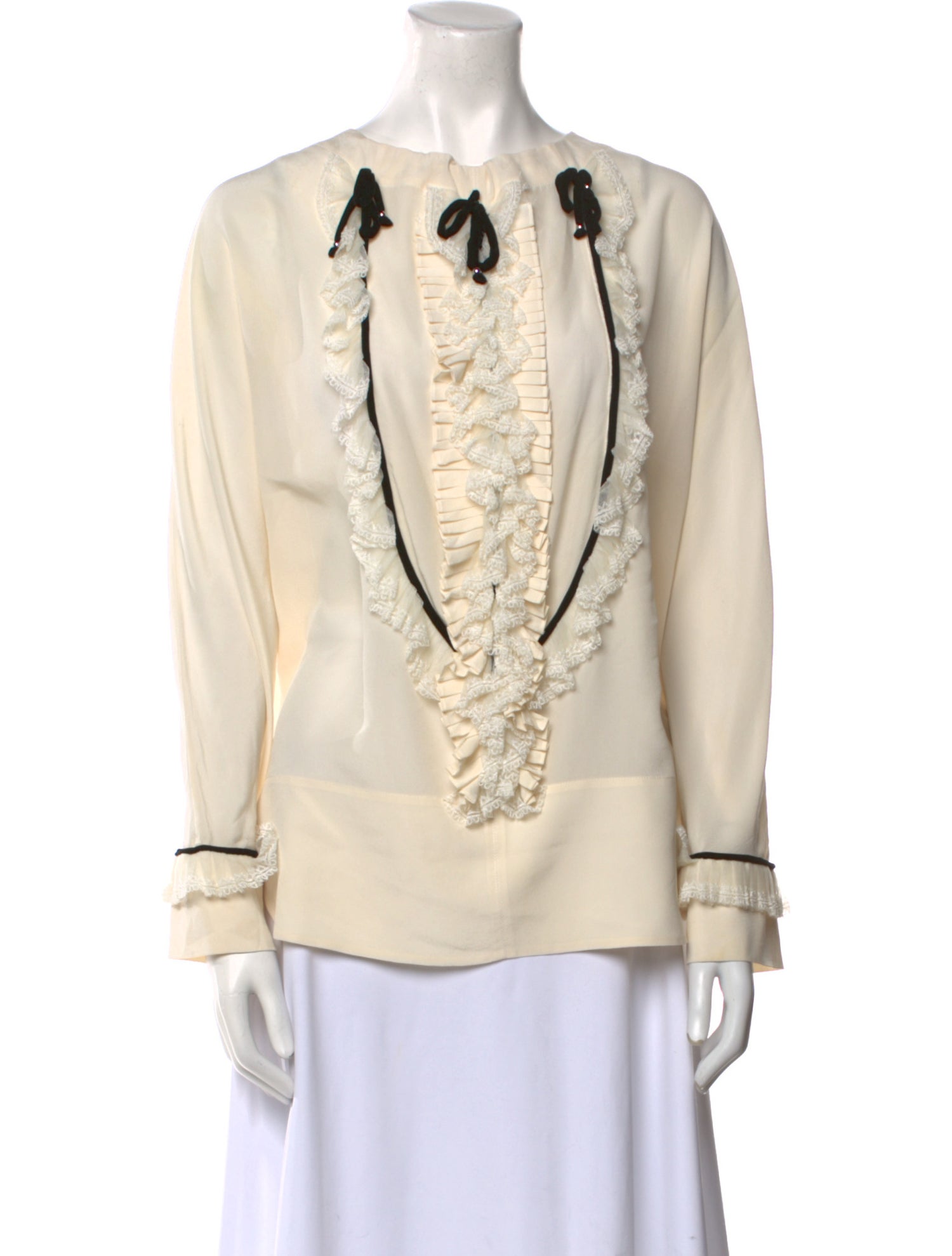 Ermanno Scervino Silk V-Neck Blouse