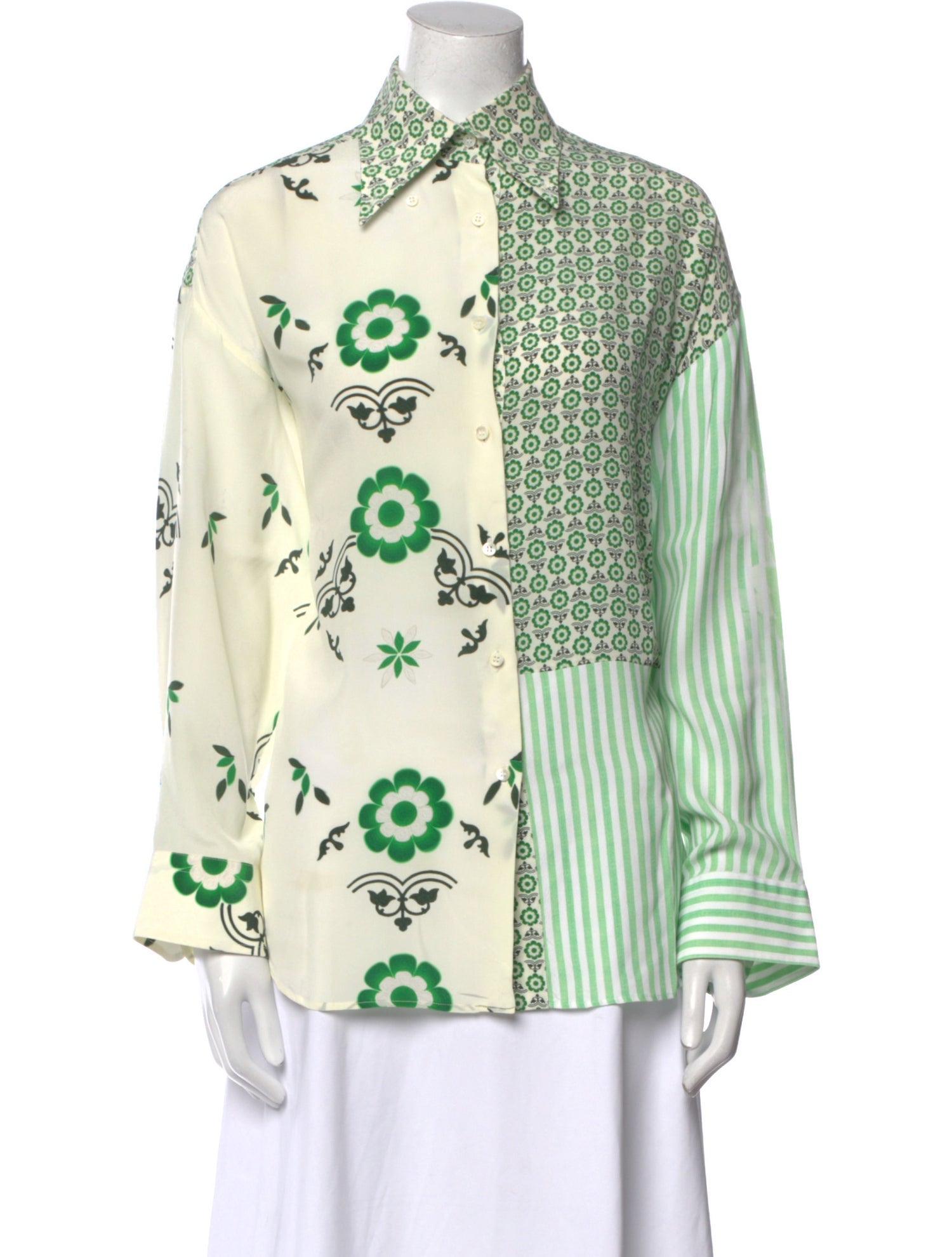 Ermanno Scervino Silk Printed Button-Up Top