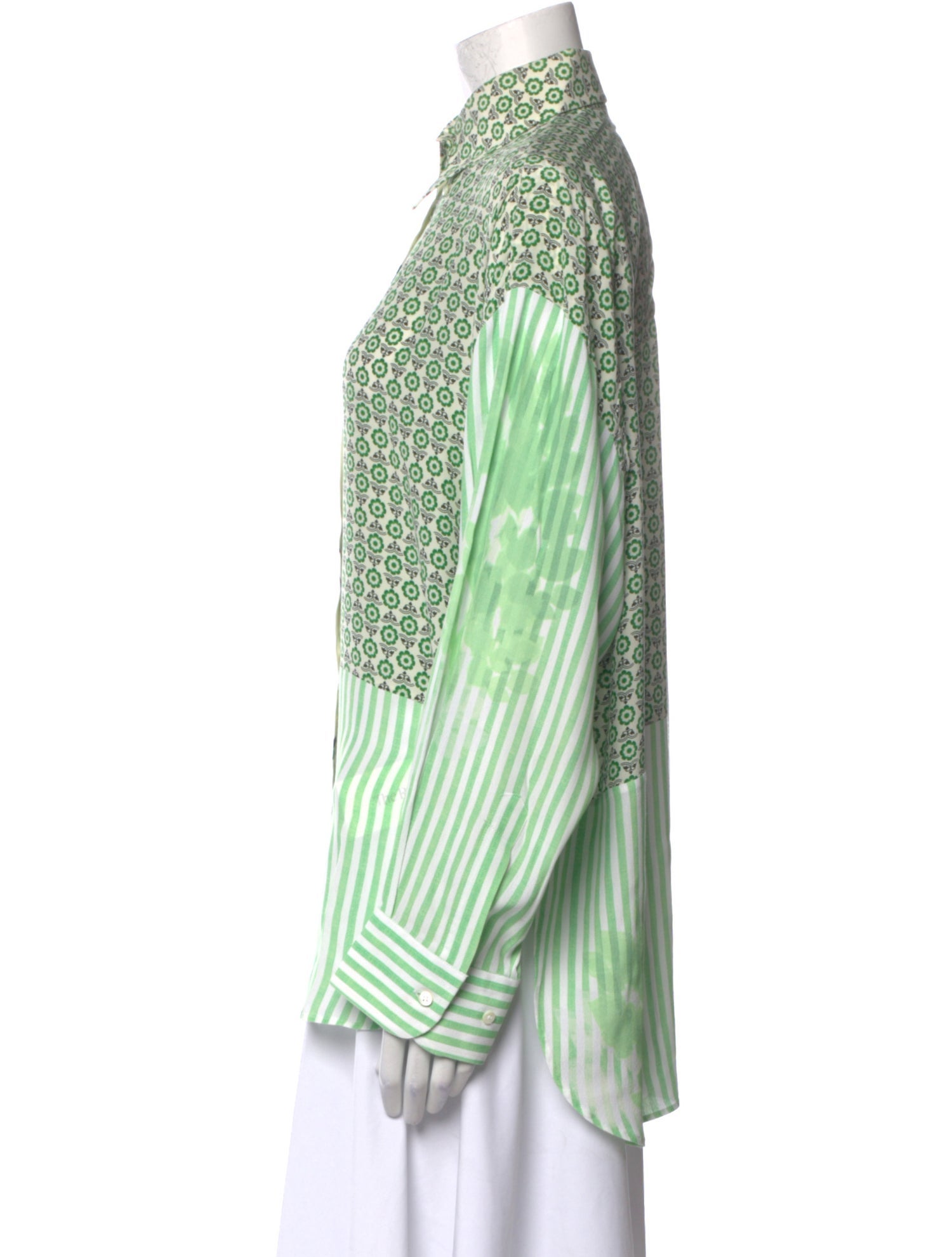 Ermanno Scervino Silk Printed Button-Up Top