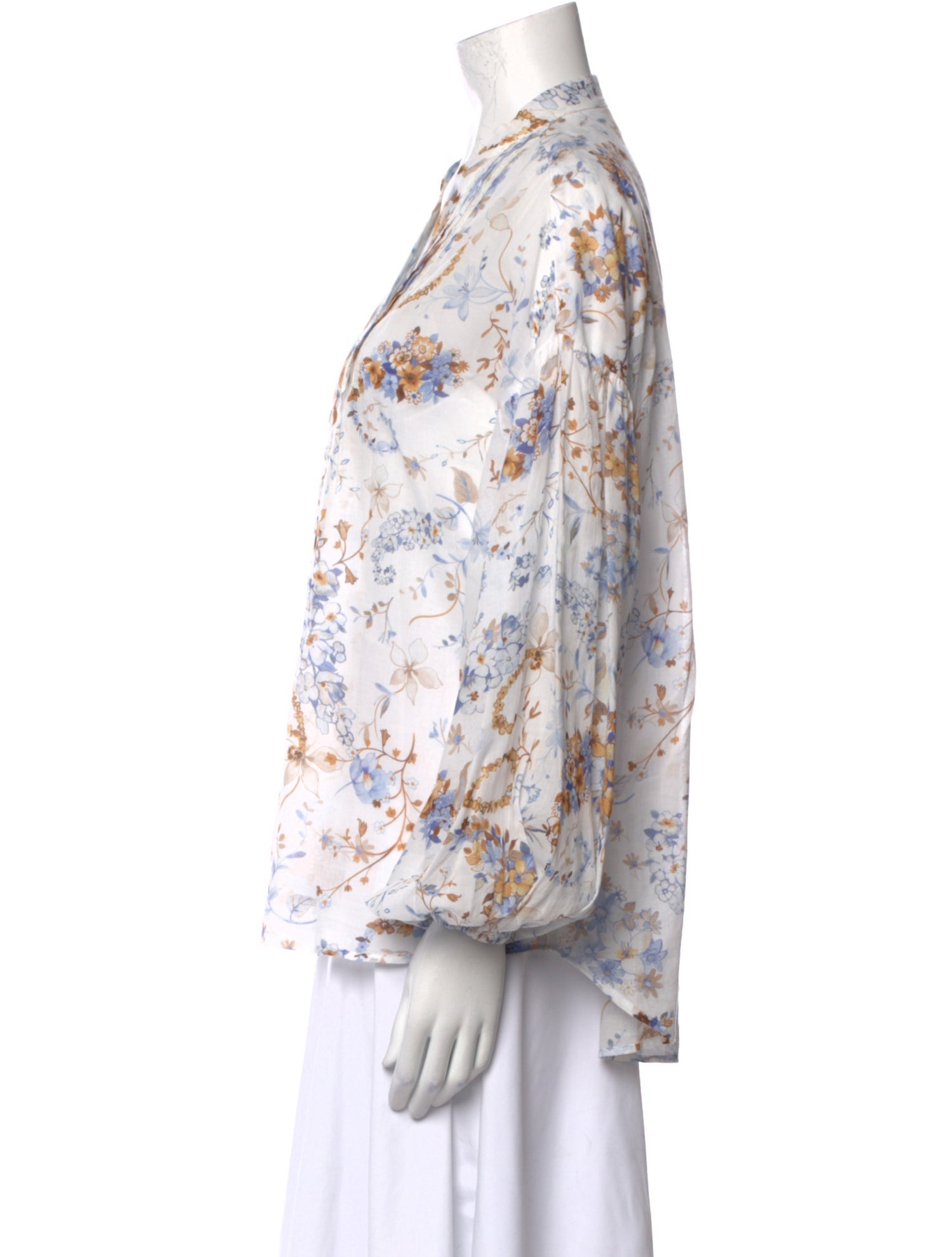 Ermanno Scervino Floral Print V-Neck Blouse