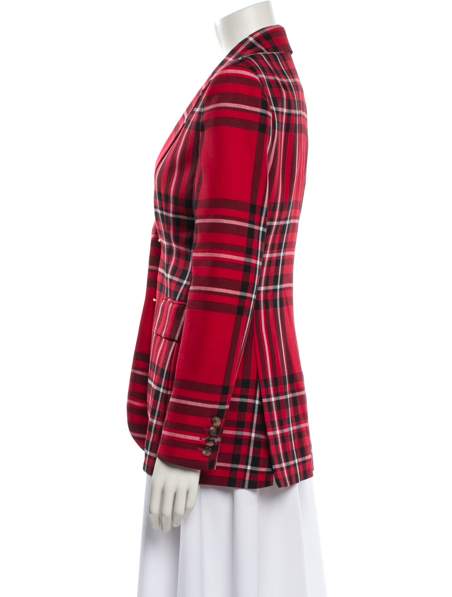 Ermanno Scervino Virgin Wool Plaid Print Blazer