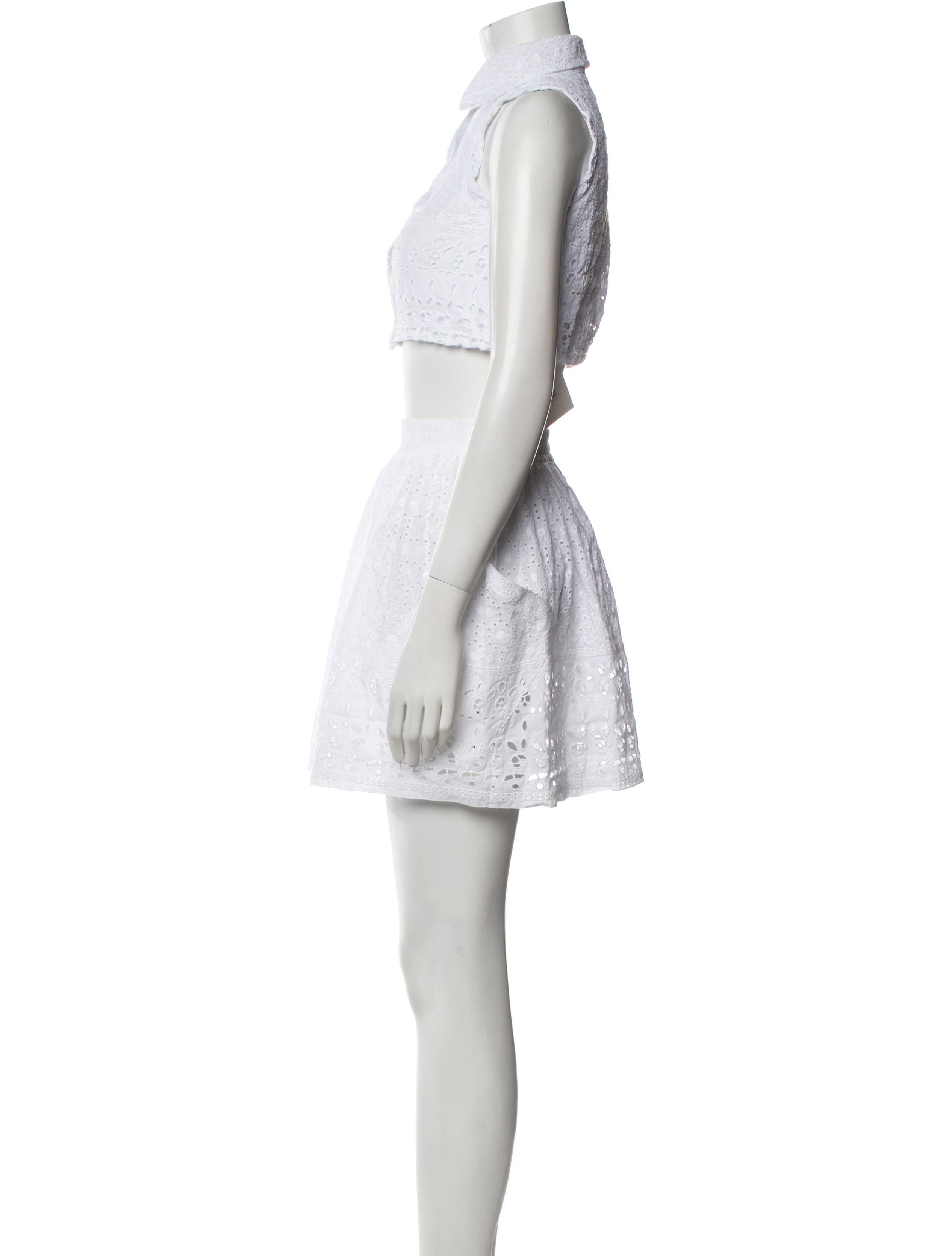 Ermanno Scervino Lace Pattern Eyelet Trim Skirt Set