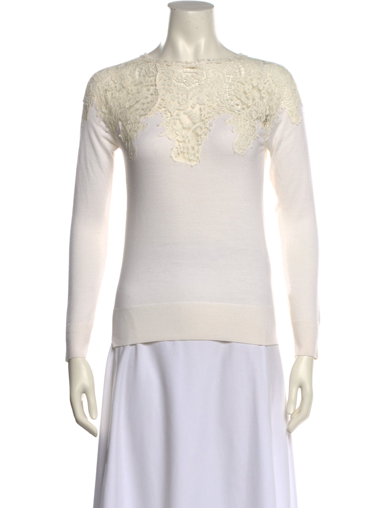 Ermanno Scervino Virgin Wool Bateau Neckline Top