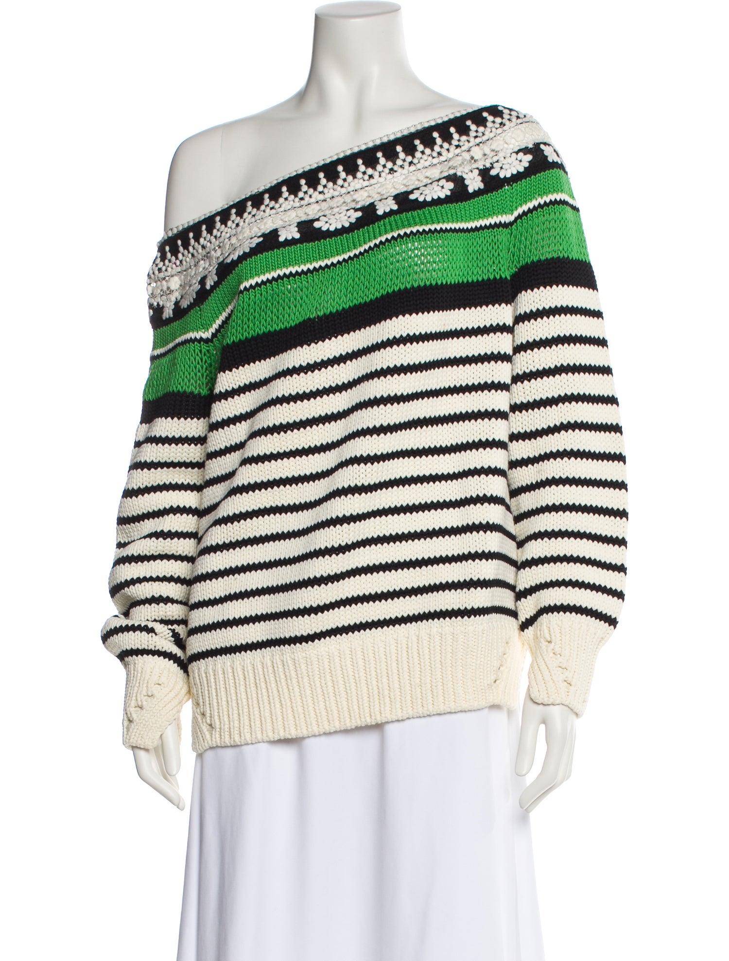 Ermanno Scervino Striped Asymmetrical Sweater