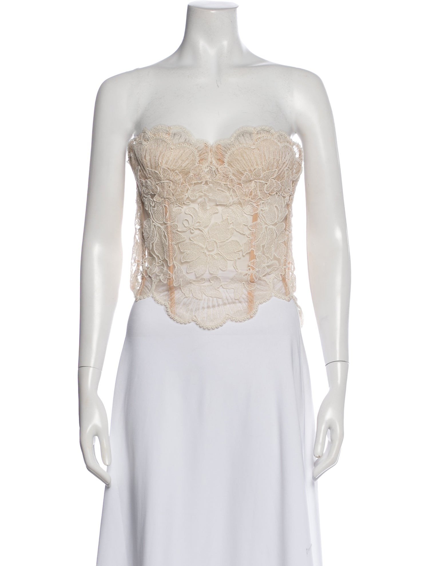 Ermanno Scervino Lace Pattern Strapless Top