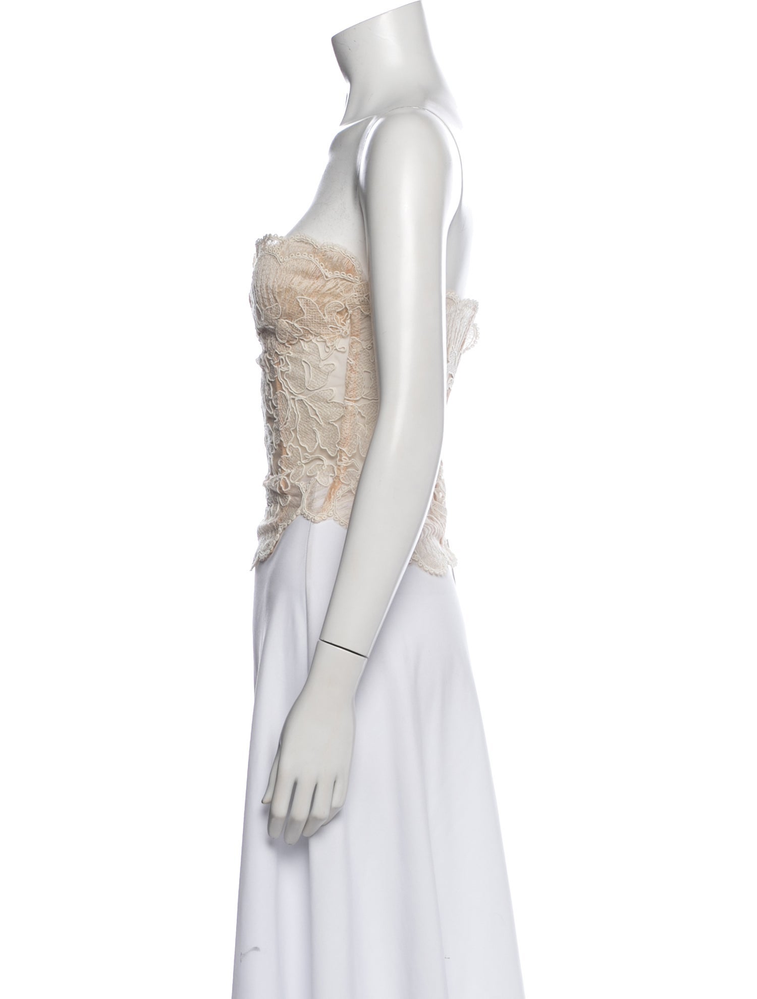 Ermanno Scervino Lace Pattern Strapless Top