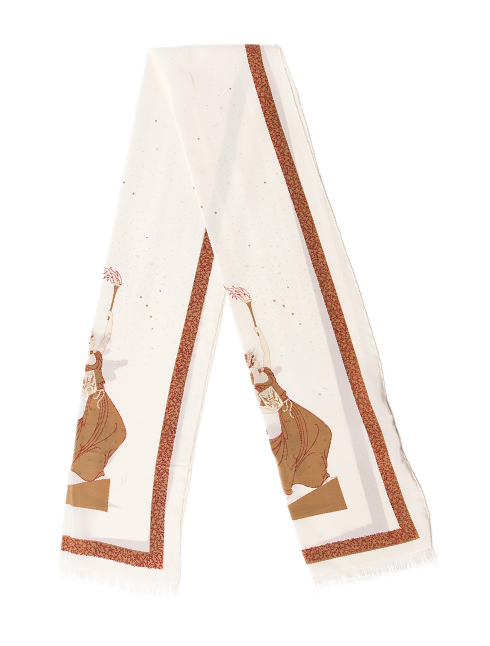 Erté Silk Graphic Print Scarf