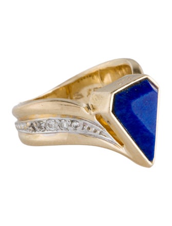 Erté Two-Tone Lapis Lazuli and Diamond Circe Ring