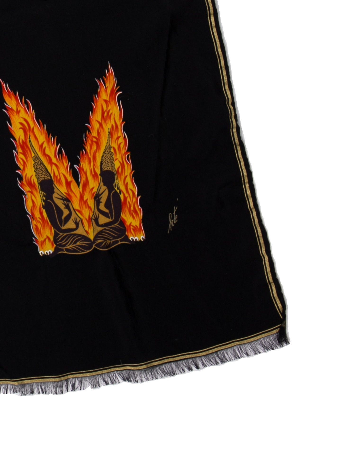 Erté Silk Graphic Print Scarf