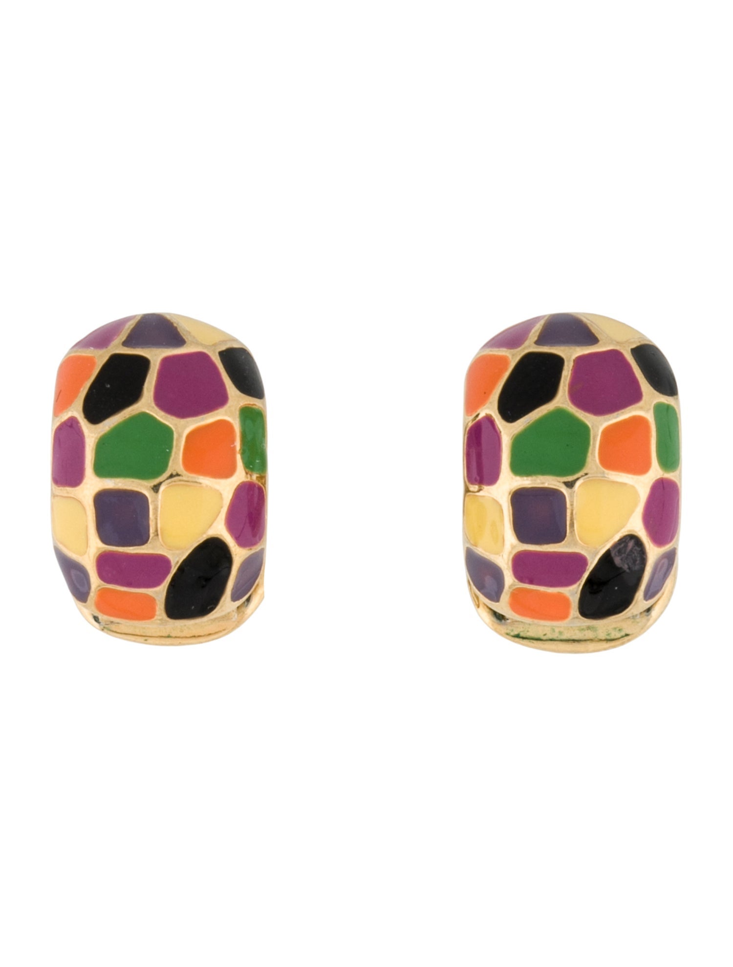 Erwin Pearl Enamel Huggie Earrings
