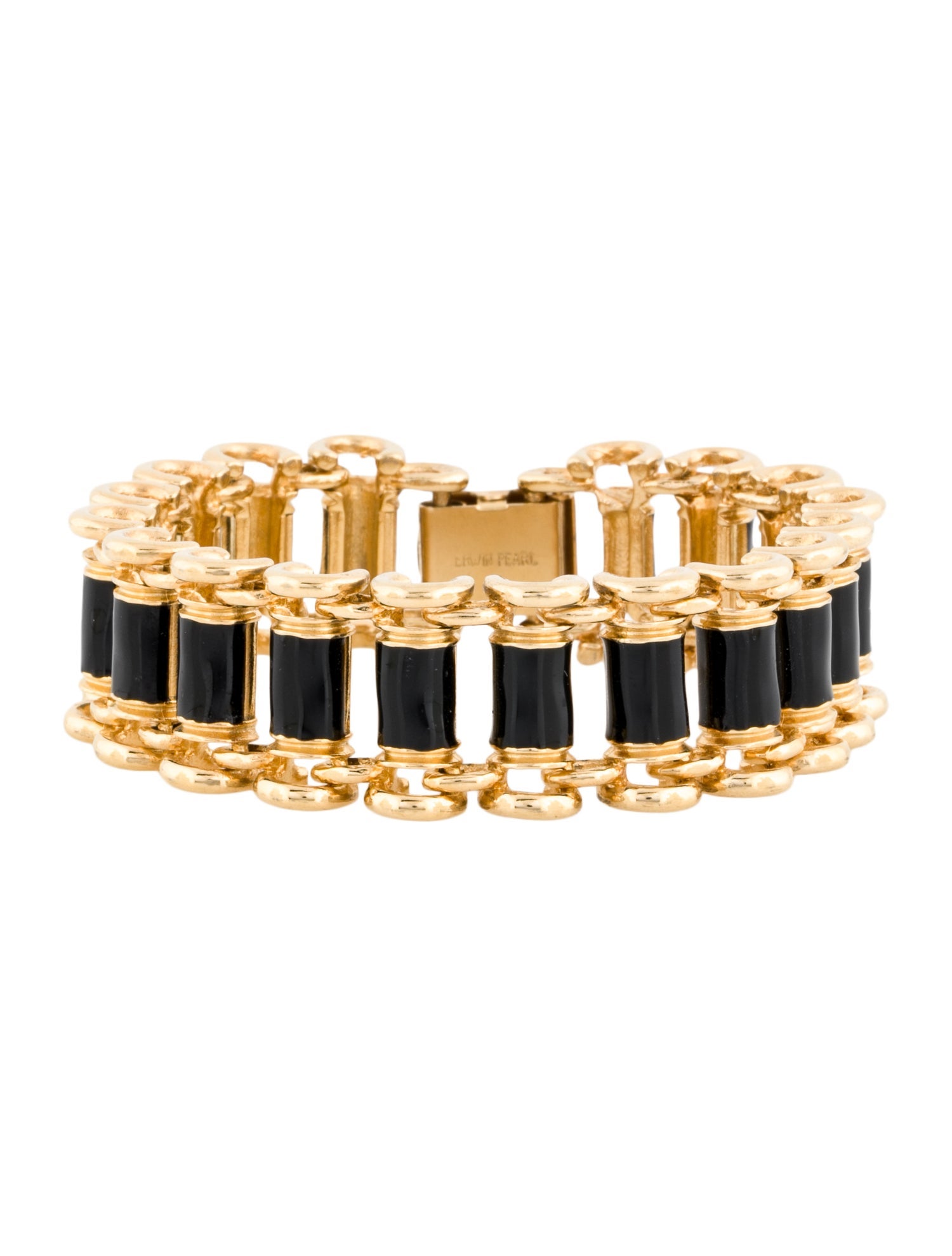 Erwin Pearl Vintage Enamel Link Bracelet