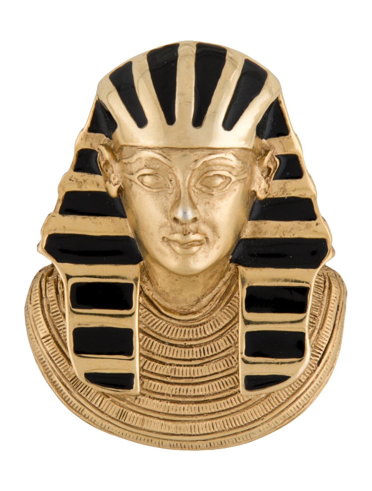 Erwin Pearl Enamel Egyptian Pharaoh King Tut Brooch Pin