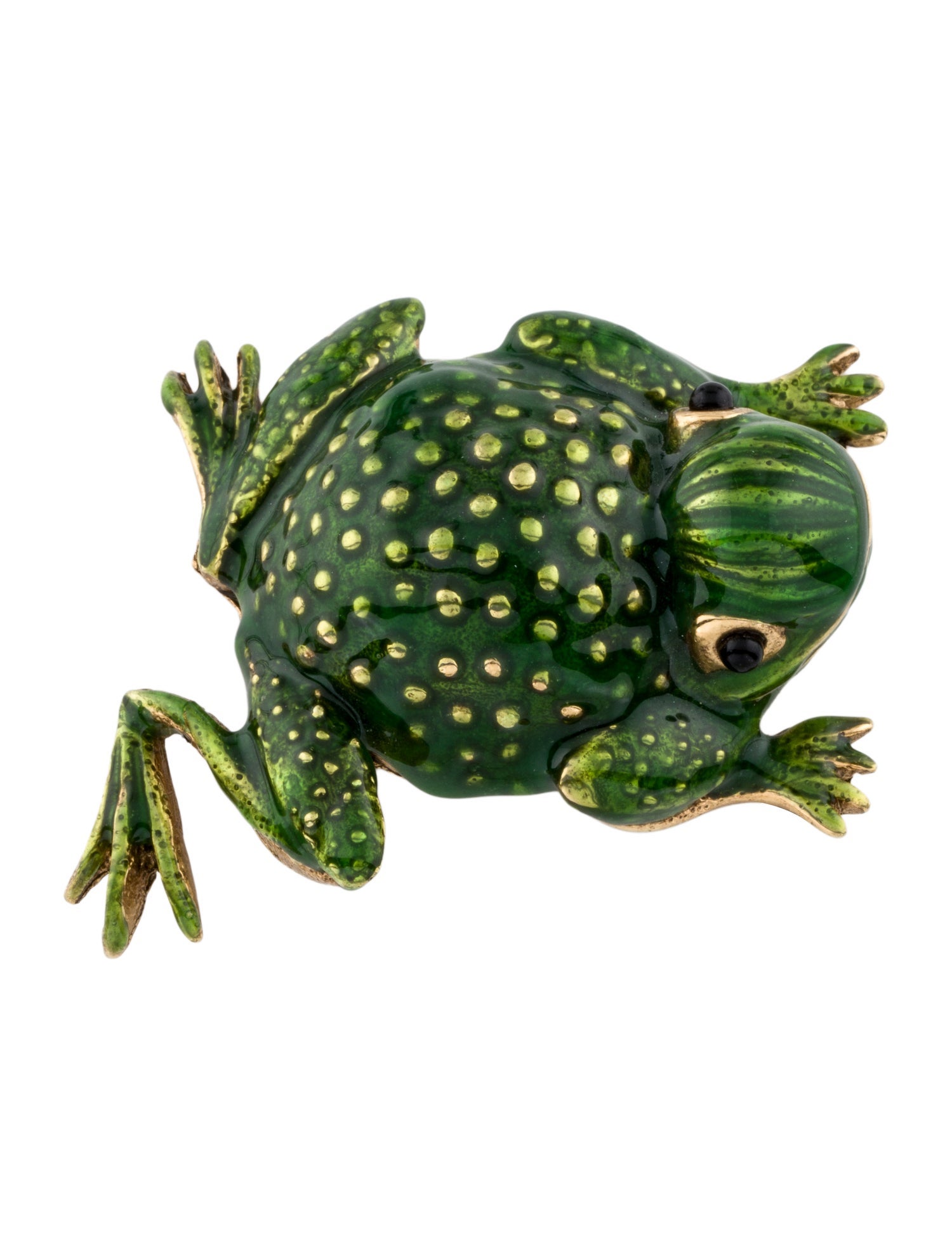 Erwin Pearl Enamel & Resin Frog Pin Brooch