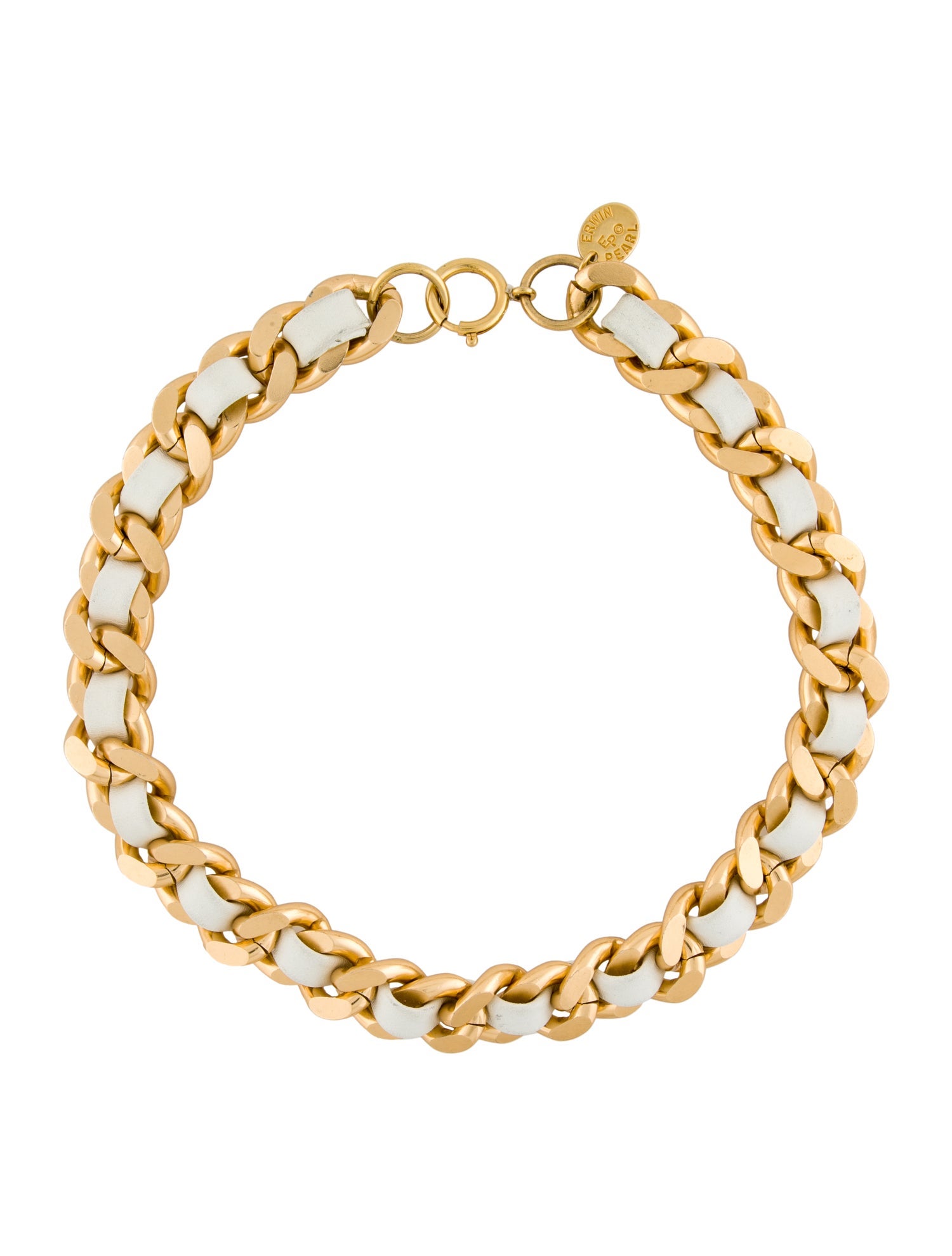 Erwin Pearl Leather Link Collar Necklace