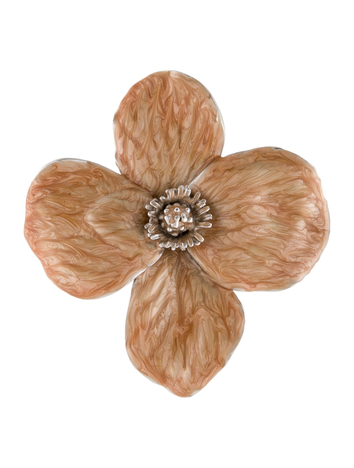 Erwin Pearl Enamel Flower Brooch