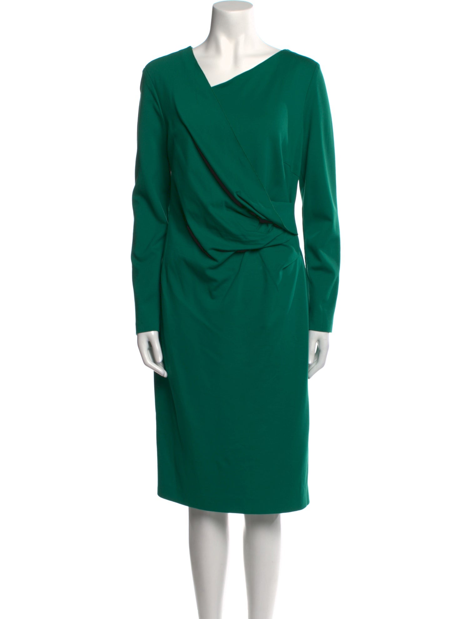Escada VNeck KneeLength Dress Green Dresses, Clothing ESC116392