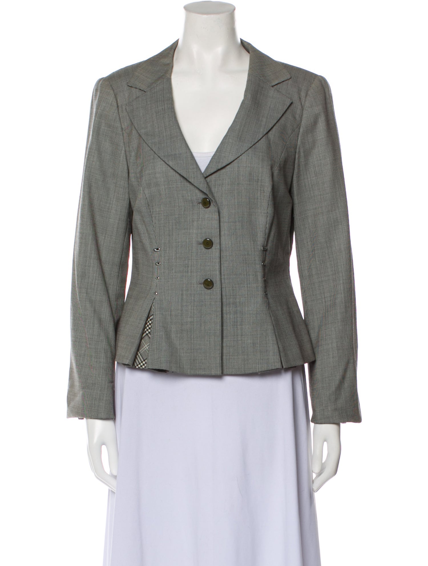 Escada Plaid Print Blazer